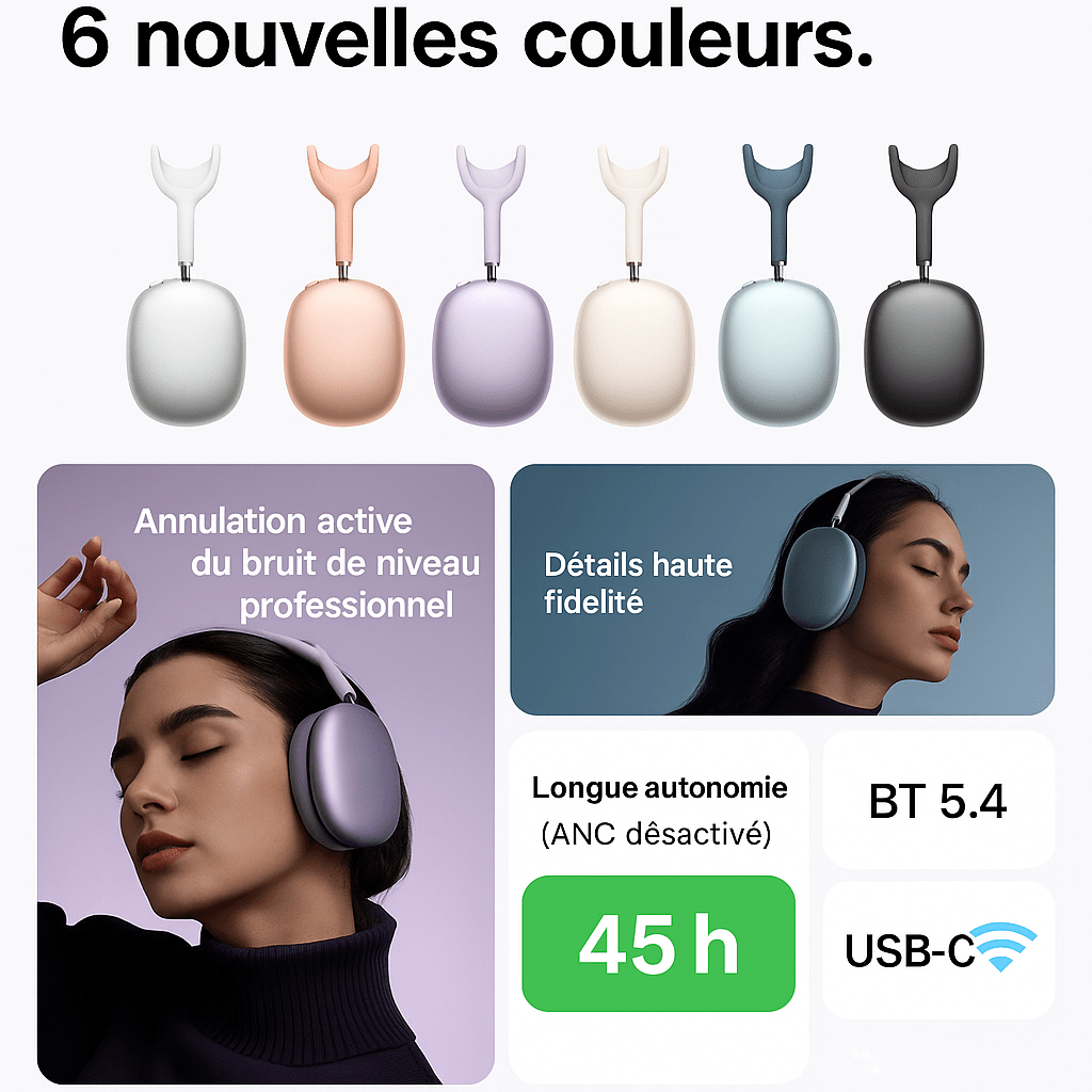 HOCO W65 Plus – Casque Bluetooth ANC HiFi Sans Fil