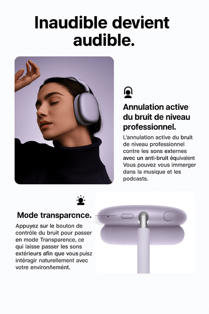 HOCO W65 Plus – Casque Bluetooth ANC HiFi Sans Fil